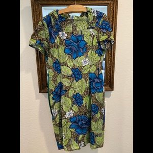 Floral 100% cotton midi dress.